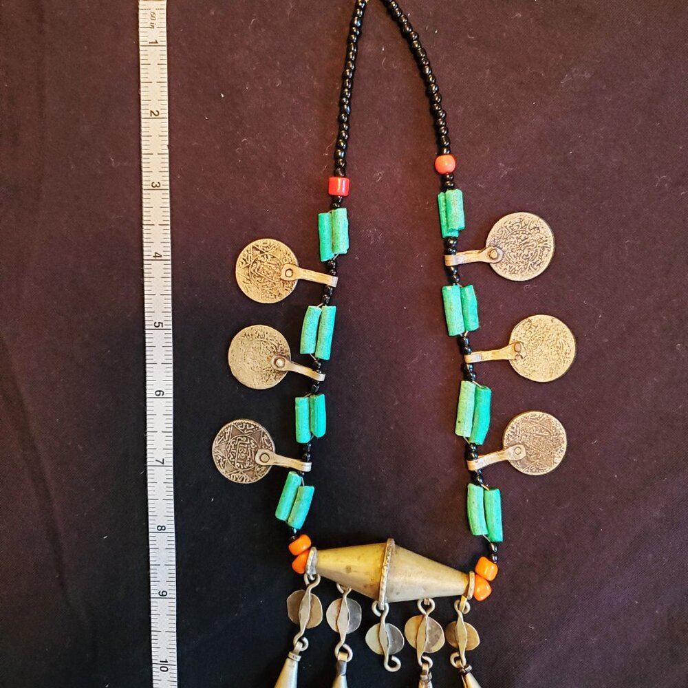Vintage Moroccan Berber Bead and Charm Statement Necklace - Picture 6 of 7